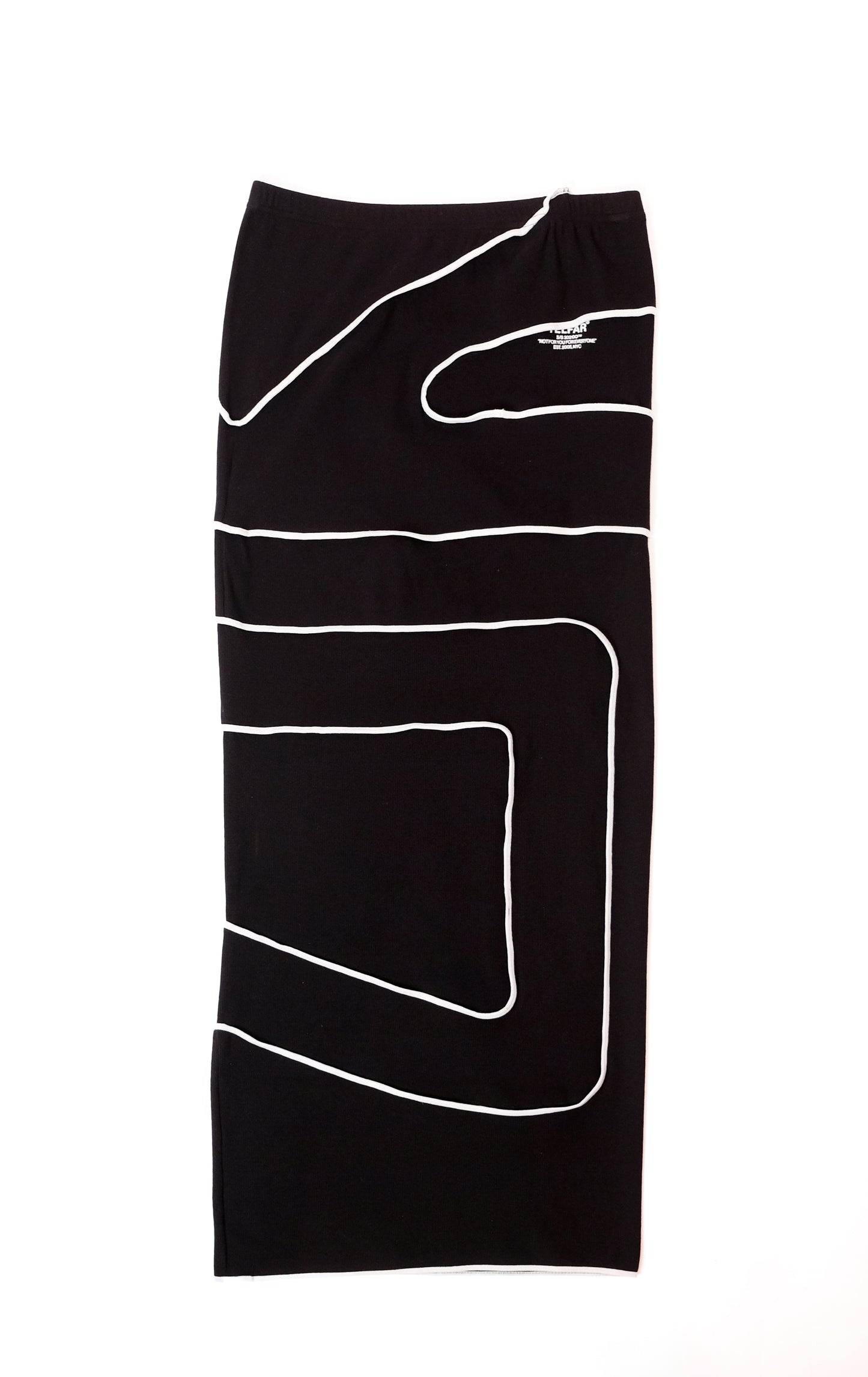 Pieced Rib Maxi Skirt - Black