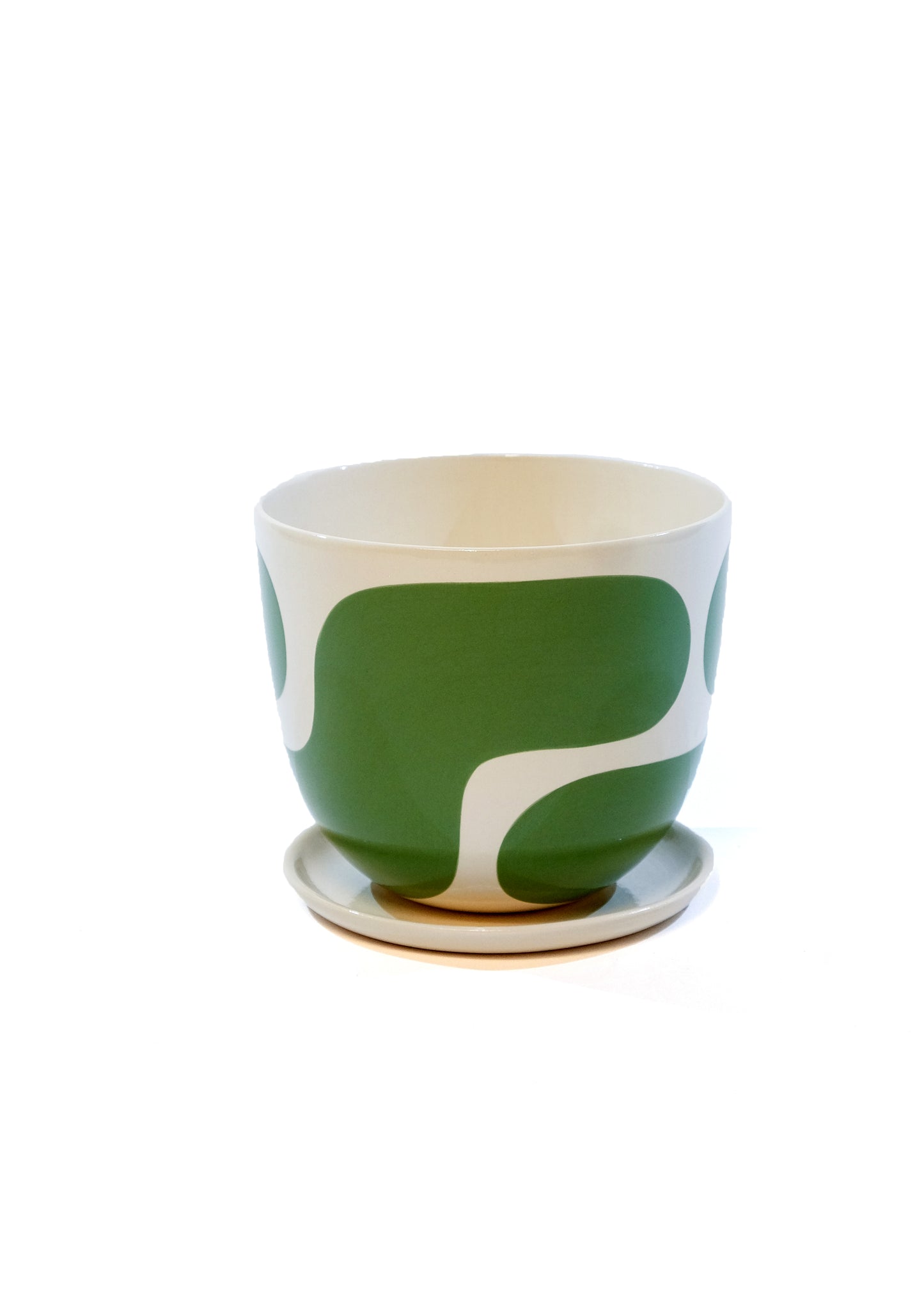 Meadow Color Block Planter Gloss + Saucer