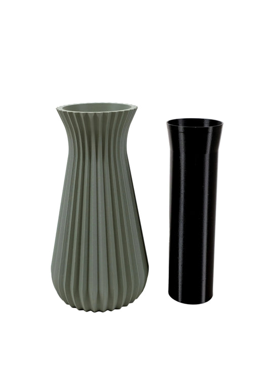 Haven Vase with Insert - Muted Green - 8 in