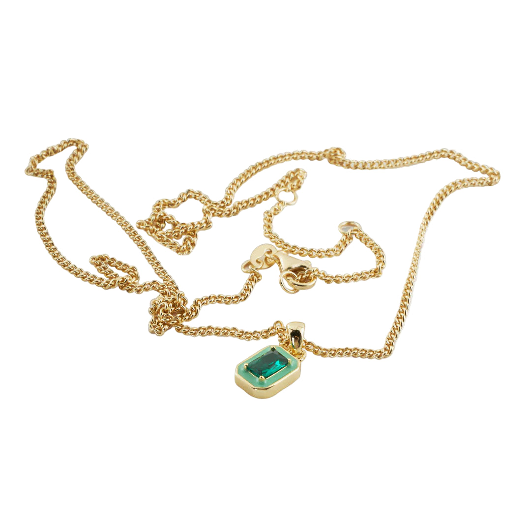 Gold Green Blush Necklace