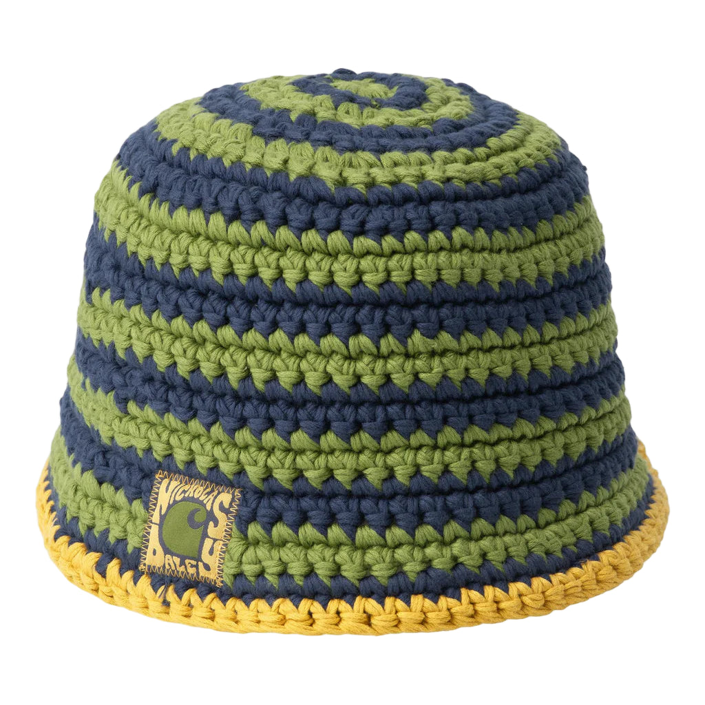 Nicholas Daley Knitted Hat - ND Tawny Olive, Evening Blue, Black