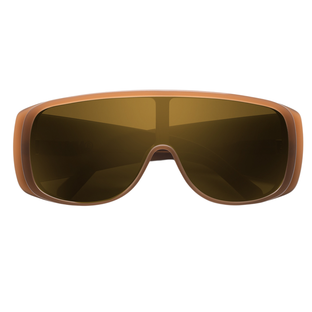 Shield Sunglasses Mask Brown