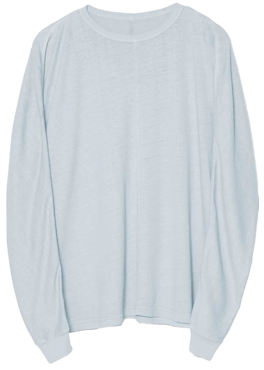5245 Hemp Cross Loose L/S T-Shirt - Ice Blue