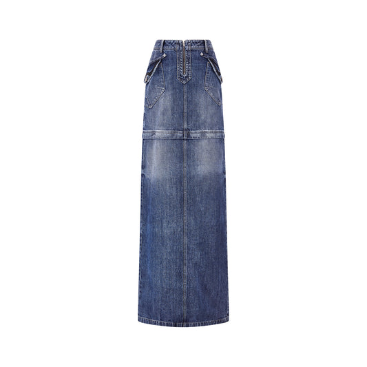 Zip Denim Skirt