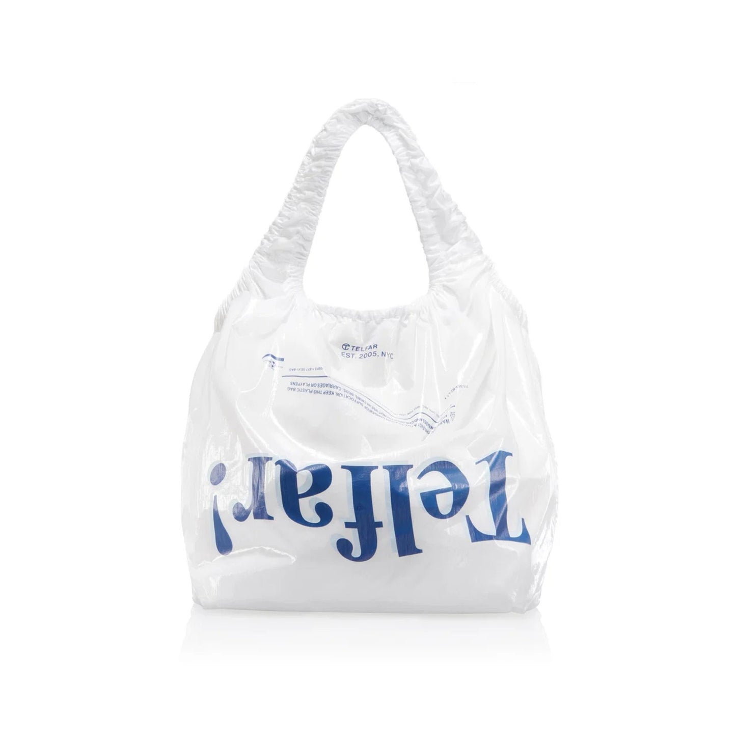 Medium Smiley Face Plastic Bag - White