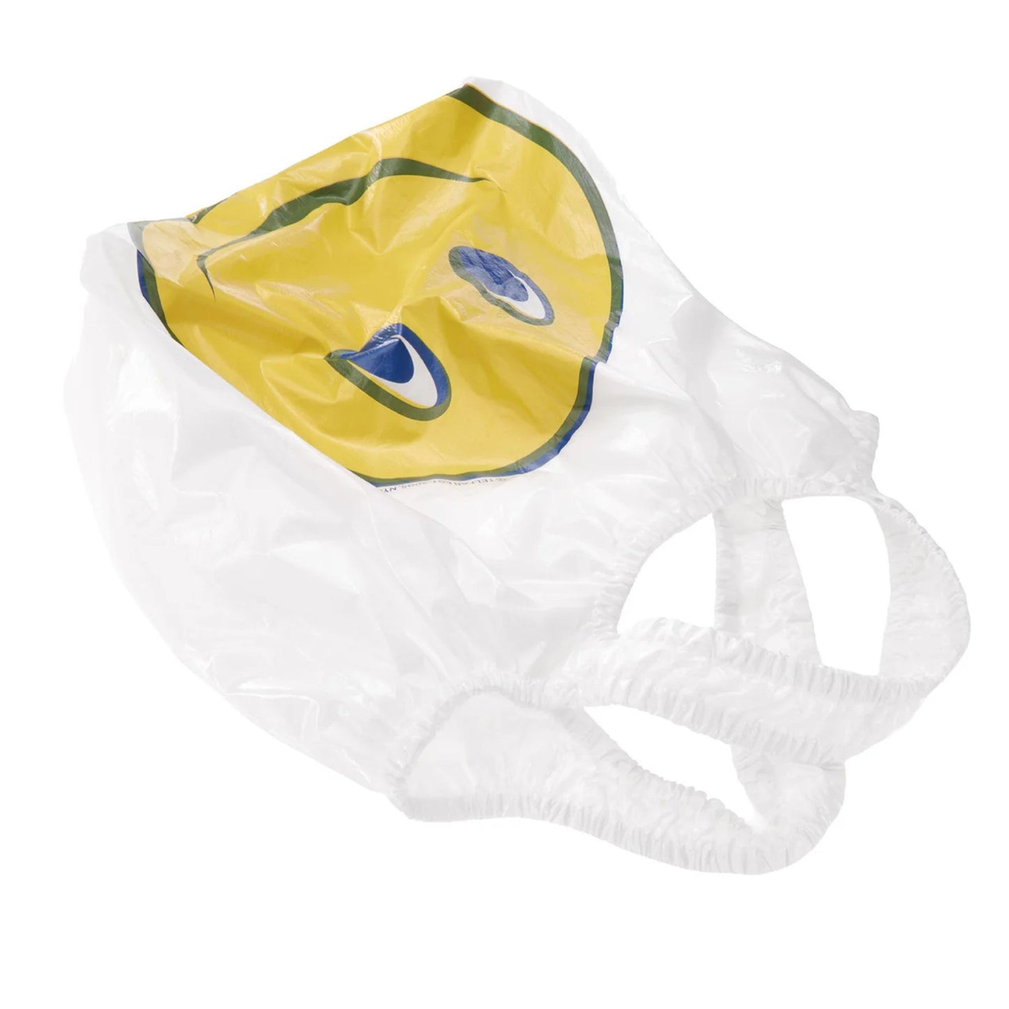 Medium Smiley Face Plastic Bag - White