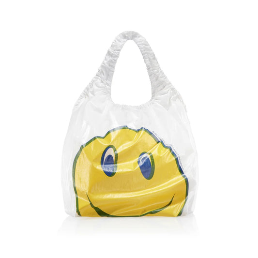 Medium Smiley Face Plastic Bag - White