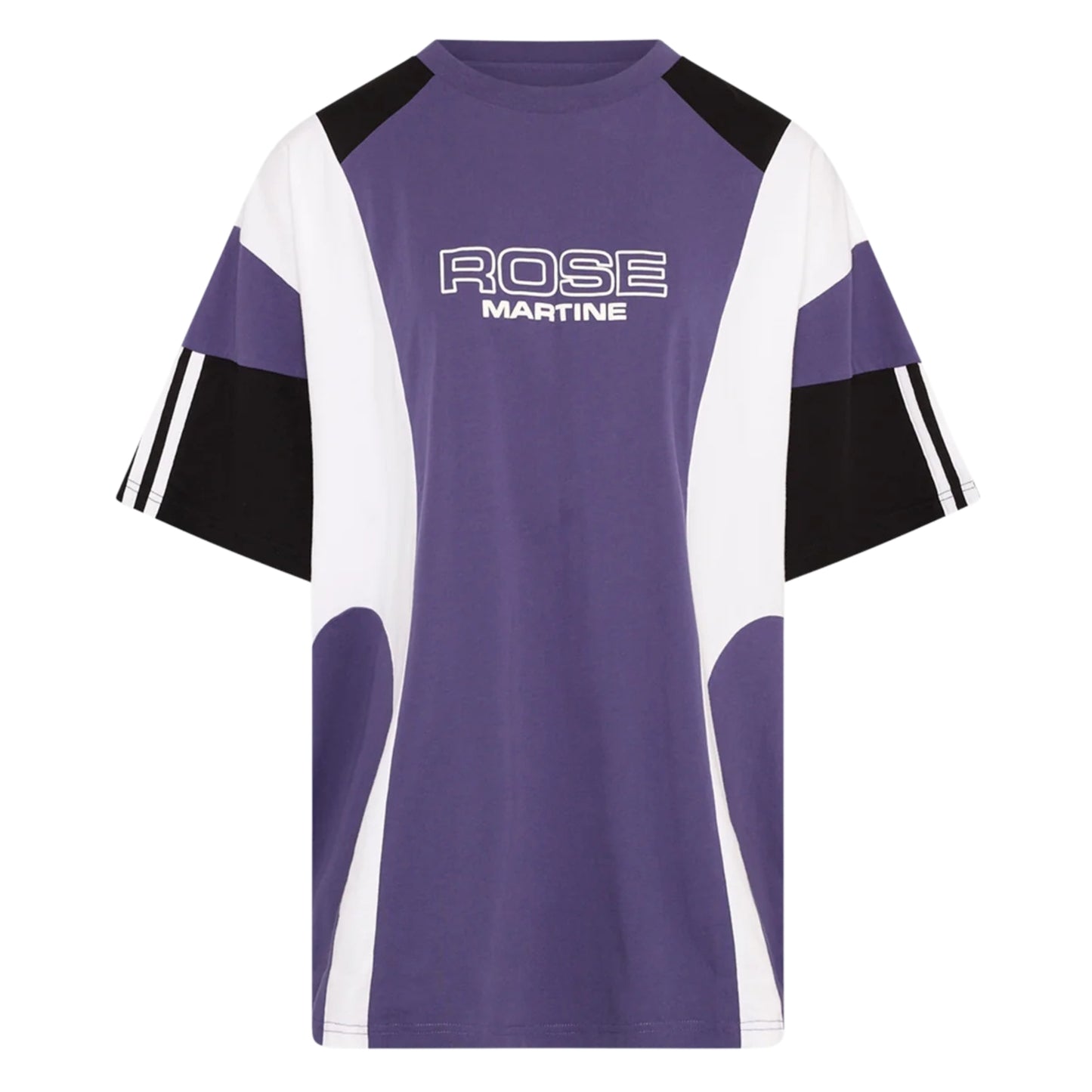 Oversized Panelled T-Shirt - Purple/Indigo