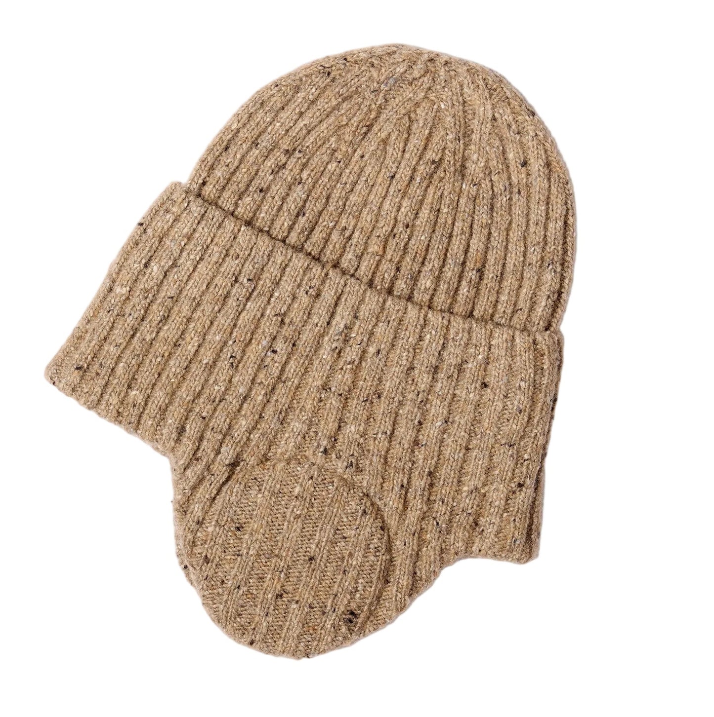 Flap Beanie - Speckled Beige