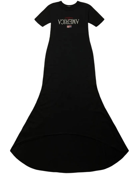 Welcome To America Jersey Gown - Black
