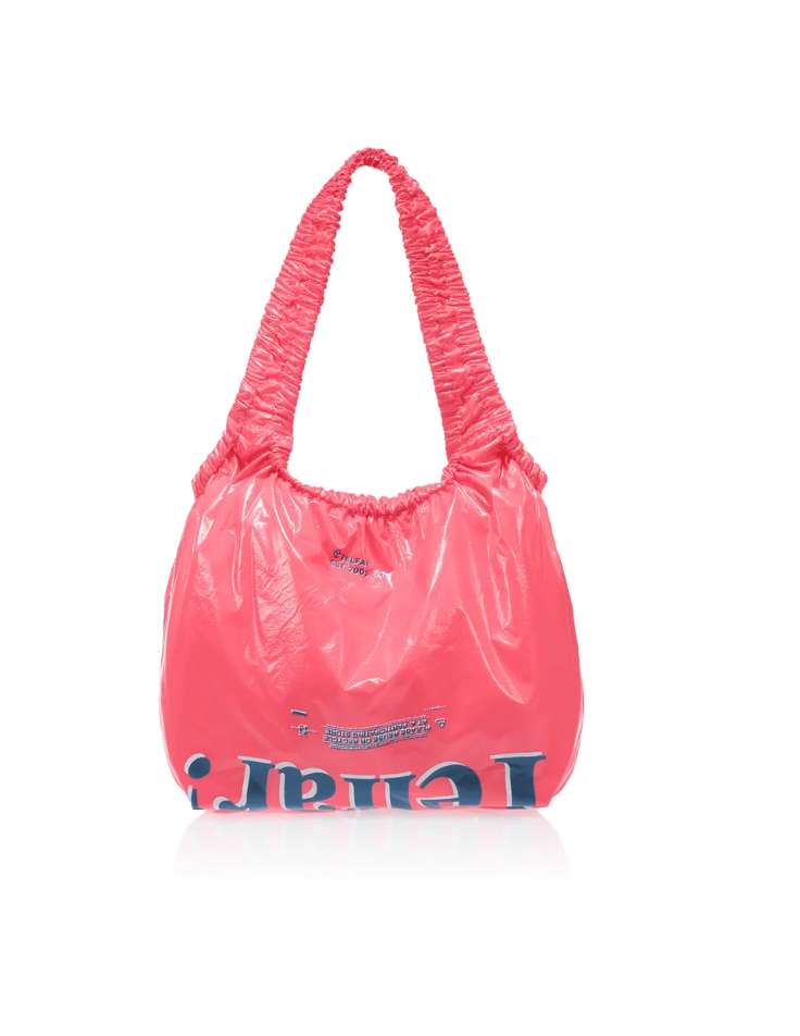 Medium Smiley Face Plastic Bag - Pink Haze