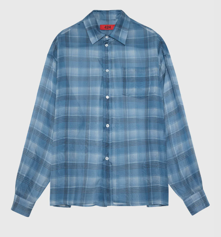 Silk Shirt Avio Check - Avio