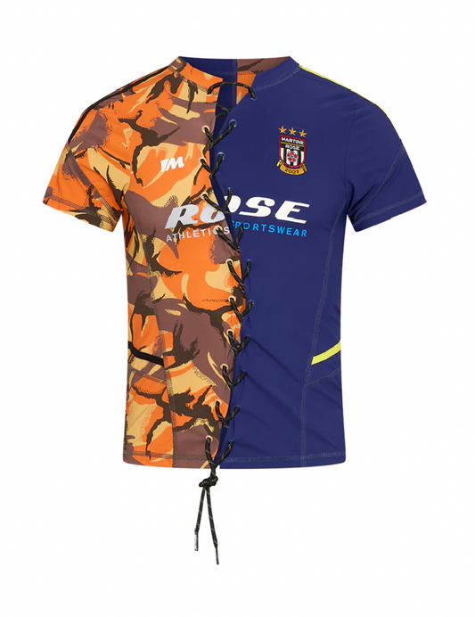 Women's Lace Up Football Top - Orange/Camo/Navy