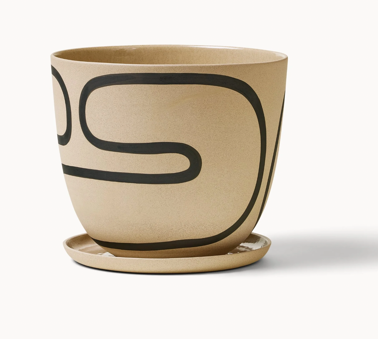 Black Outline Planters Gloss + Saucer