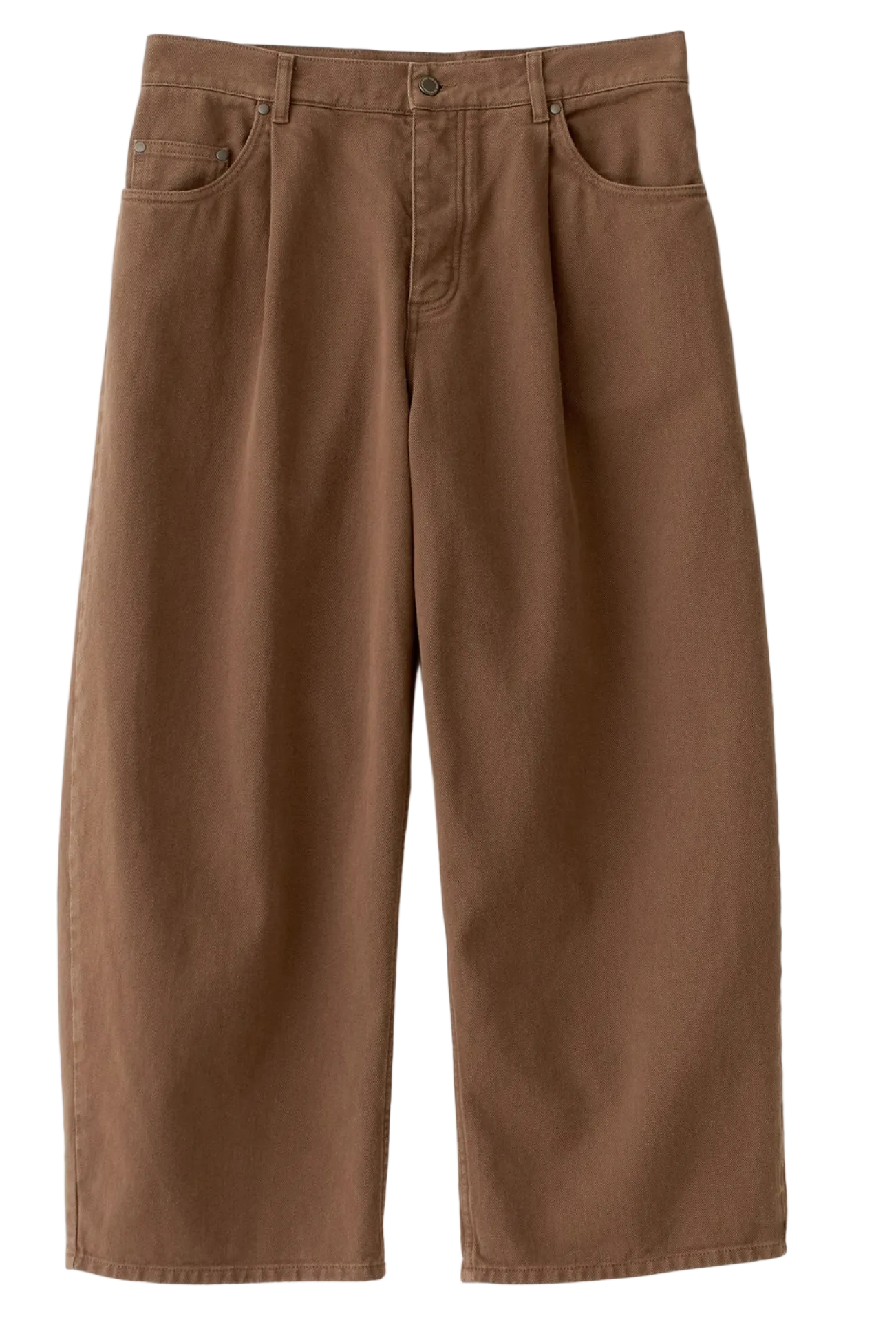 Duma Pleated Denim - Washed Brown Twill