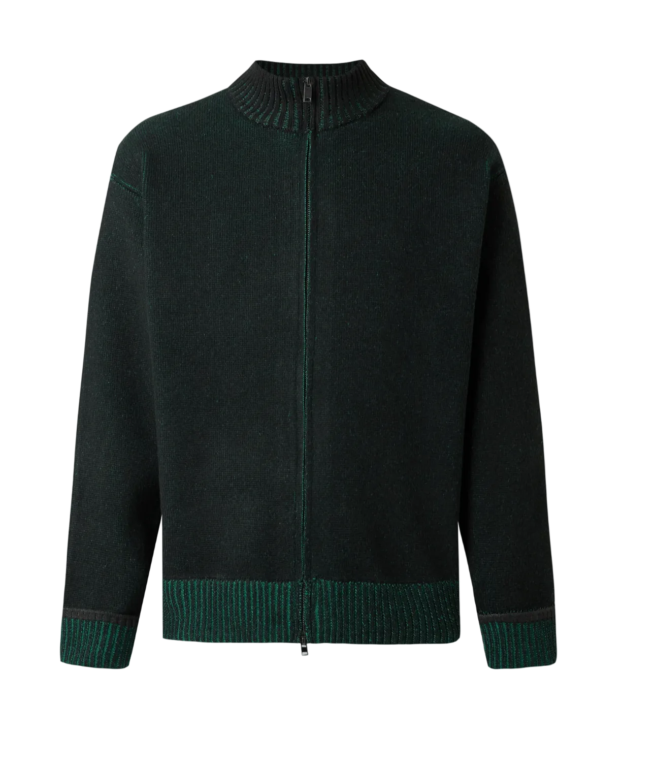 Sowa Knit Zip Cardigan - Black/ Envy