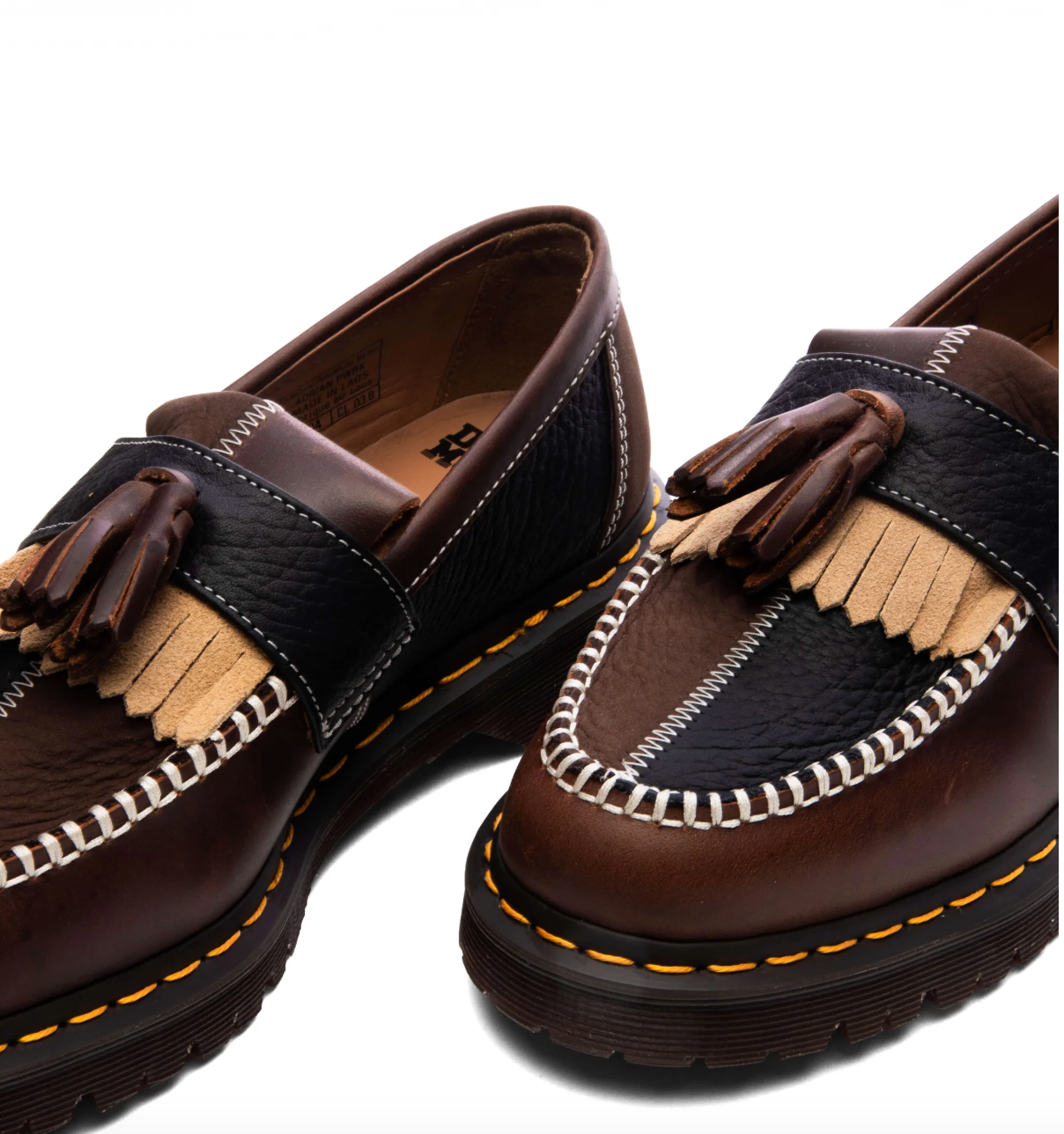 Adrian Patchwork Loafers - Butterscotch/Dark Brown