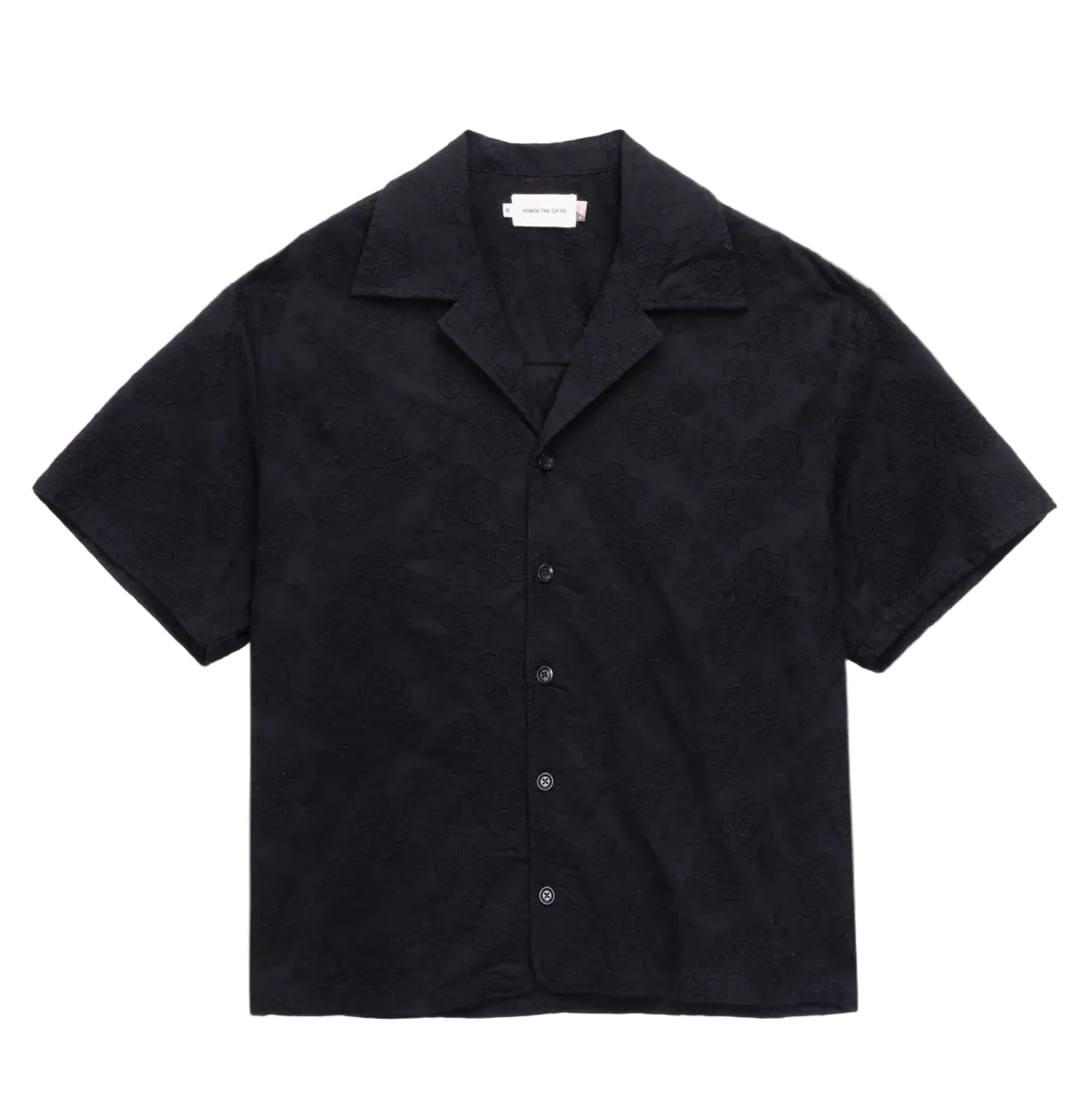 Novelty Floral Camp Shirt - Black