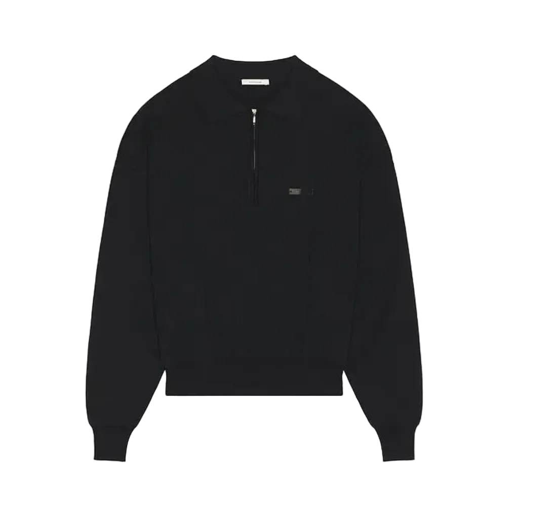 Long Sleeve Club Polo - Black