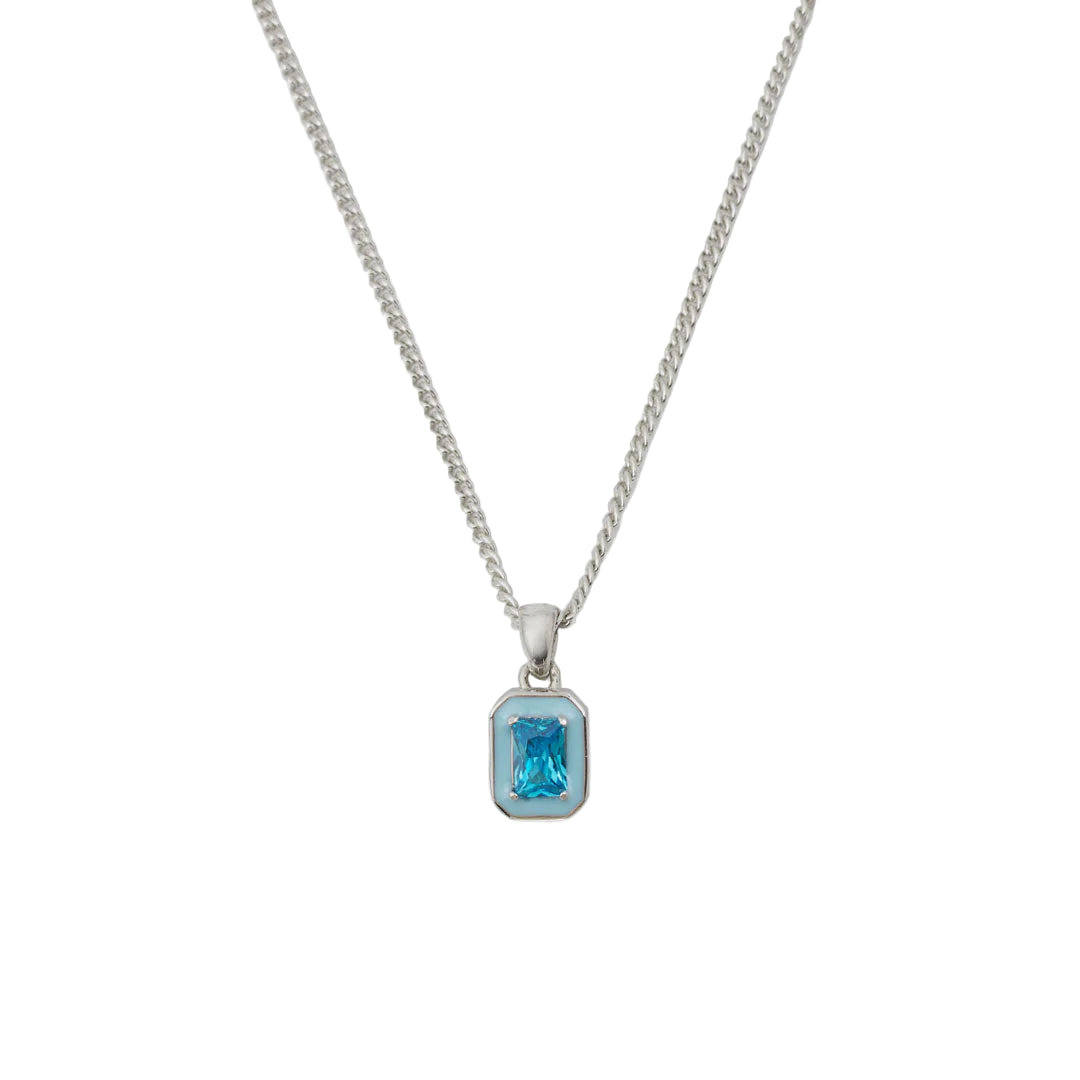 Silver Blue Blush Necklace