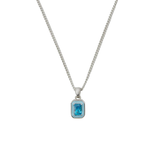 Silver Blue Blush Necklace