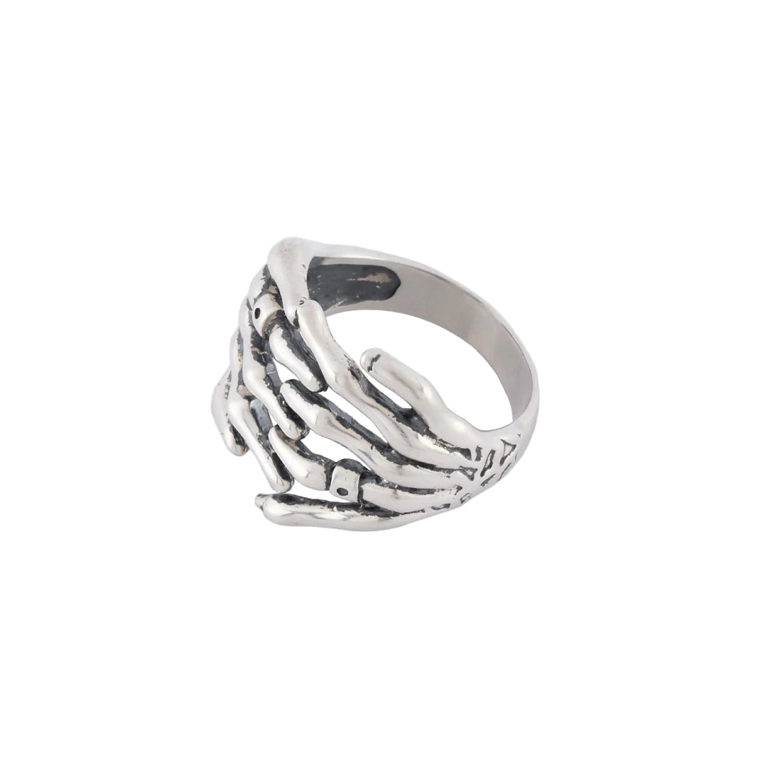 Silver Skeleton Hands Ring