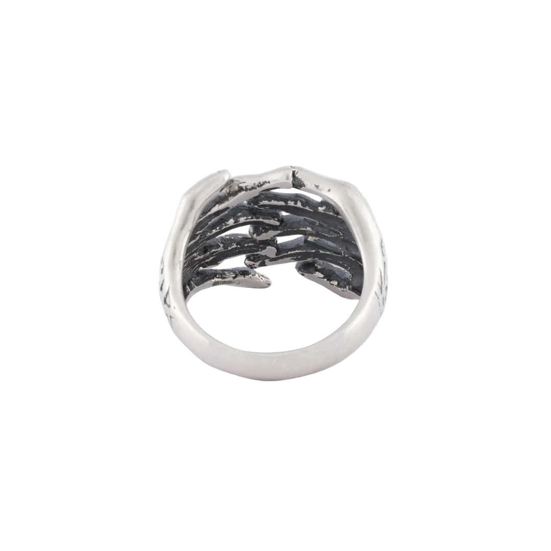 Silver Skeleton Hands Ring