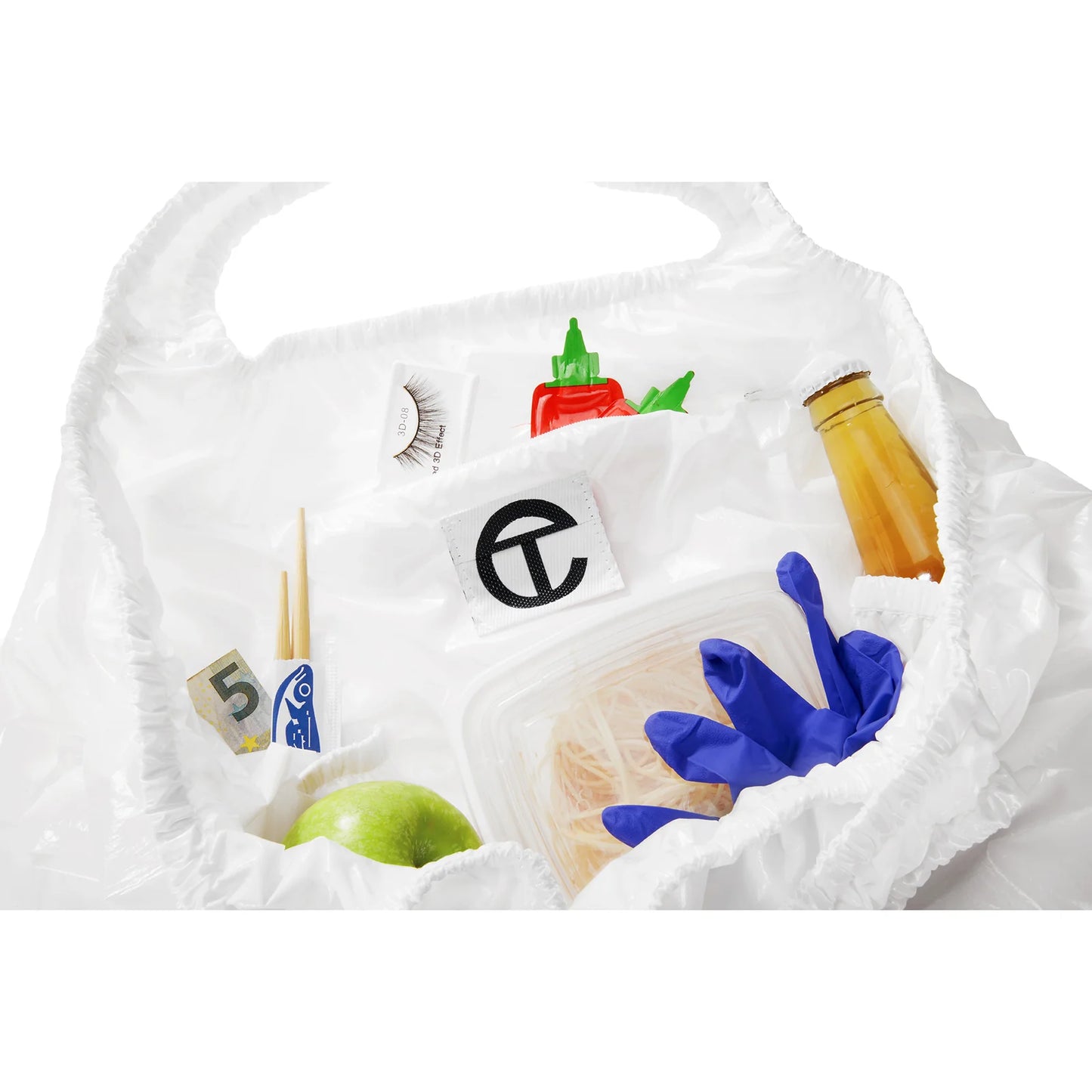 Medium Smiley Face Plastic Bag - White