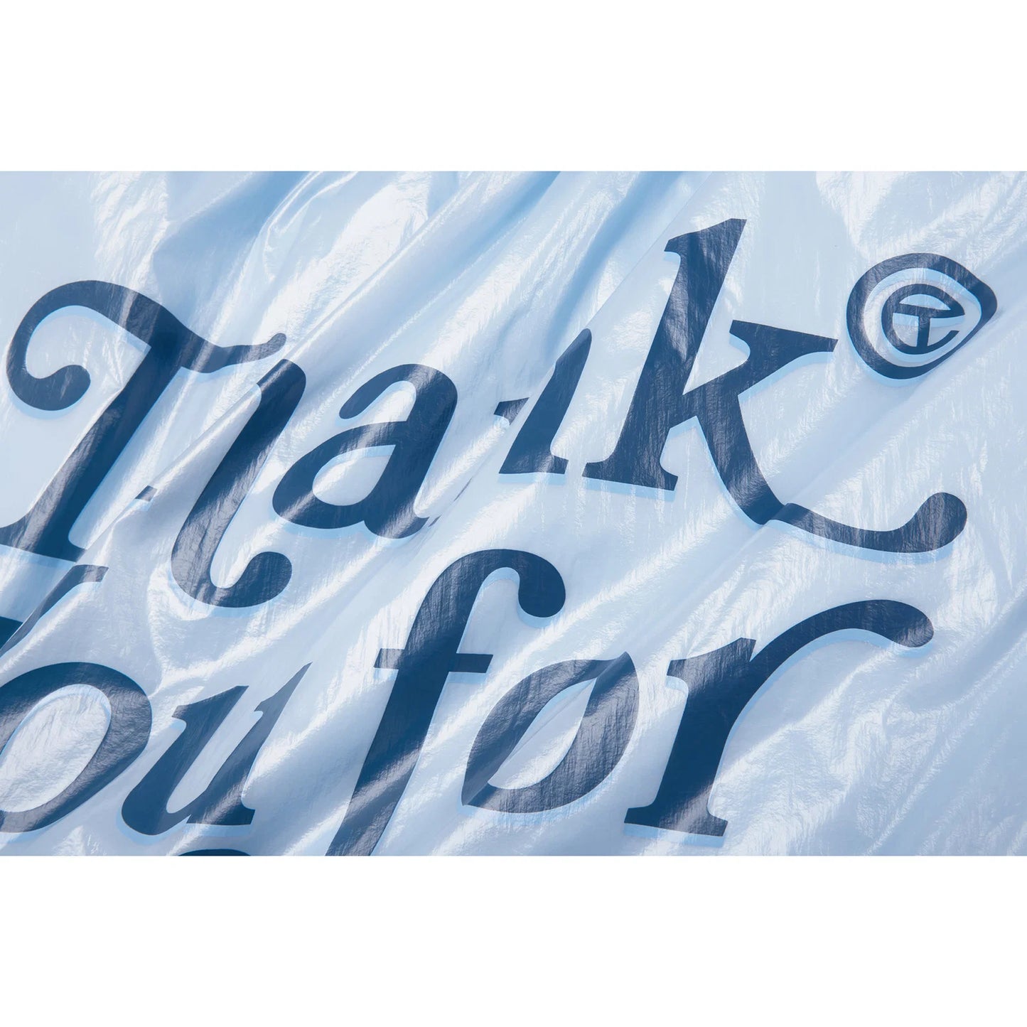 Medium Thank You Plastic Bag - Baby Blue