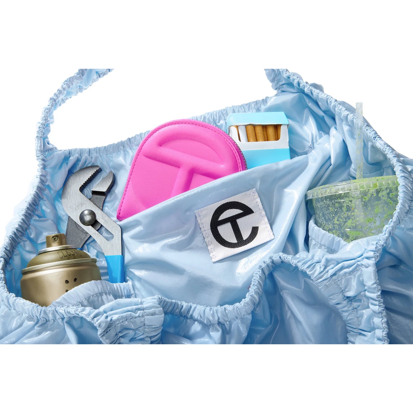 Medium Thank You Plastic Bag - Baby Blue