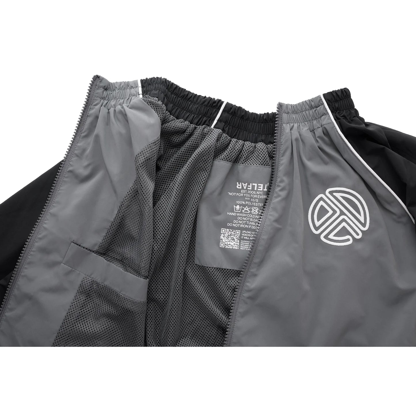 Upside Down Windbreaker Jacket - Black/Grey