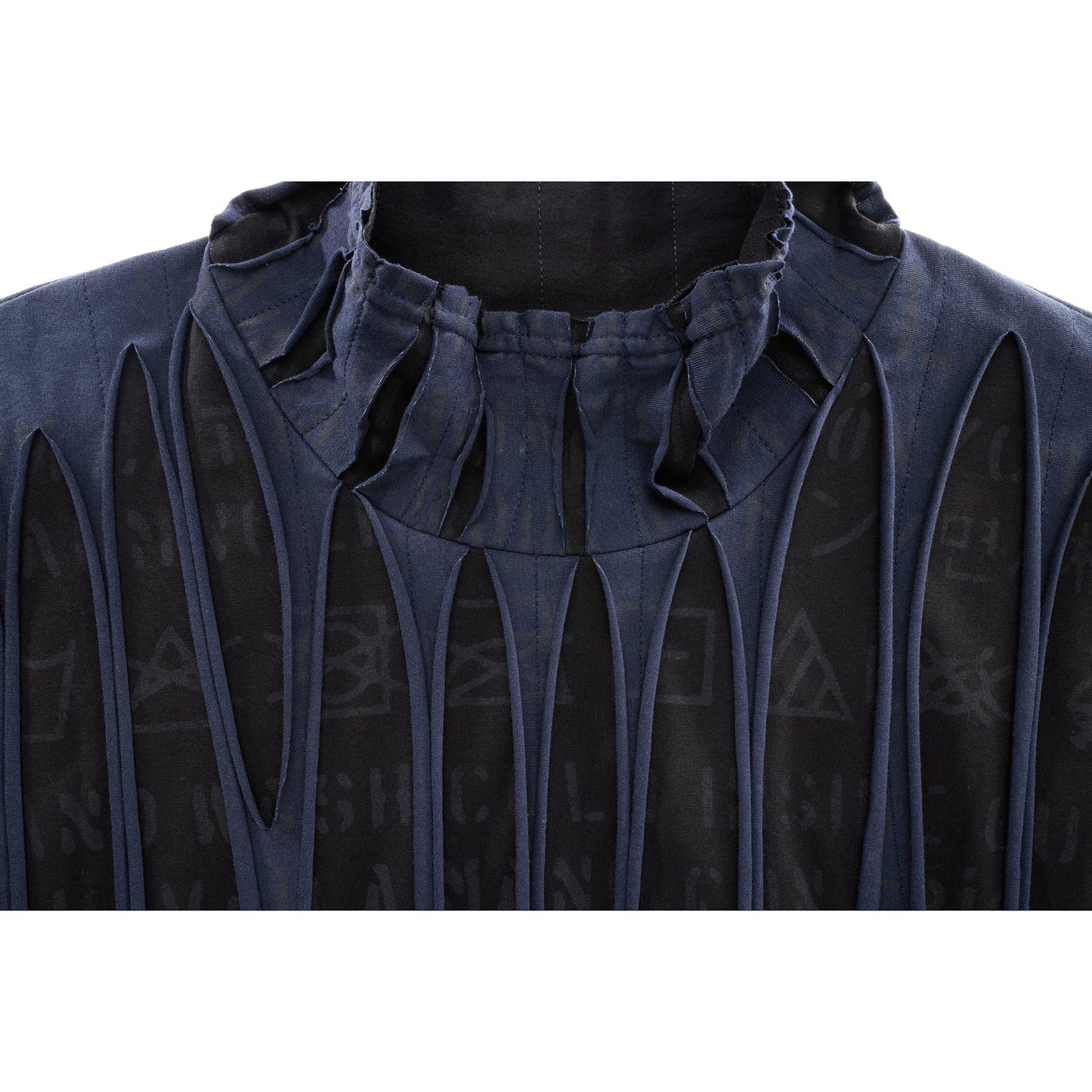 Woodgrain Long Sleeve Turtle Neck - Black
