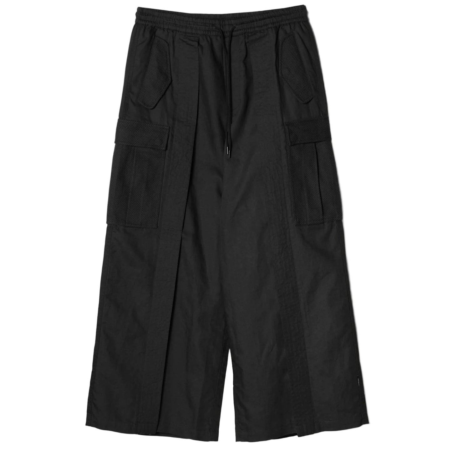 7099 Hemp Hakama Cargo Track Pants - Black