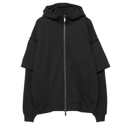 7131 Kimono Hooded Sweat - Black