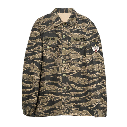 7147 Bonsai Tigerstripe L/S Utility Shirt - Mint Gold