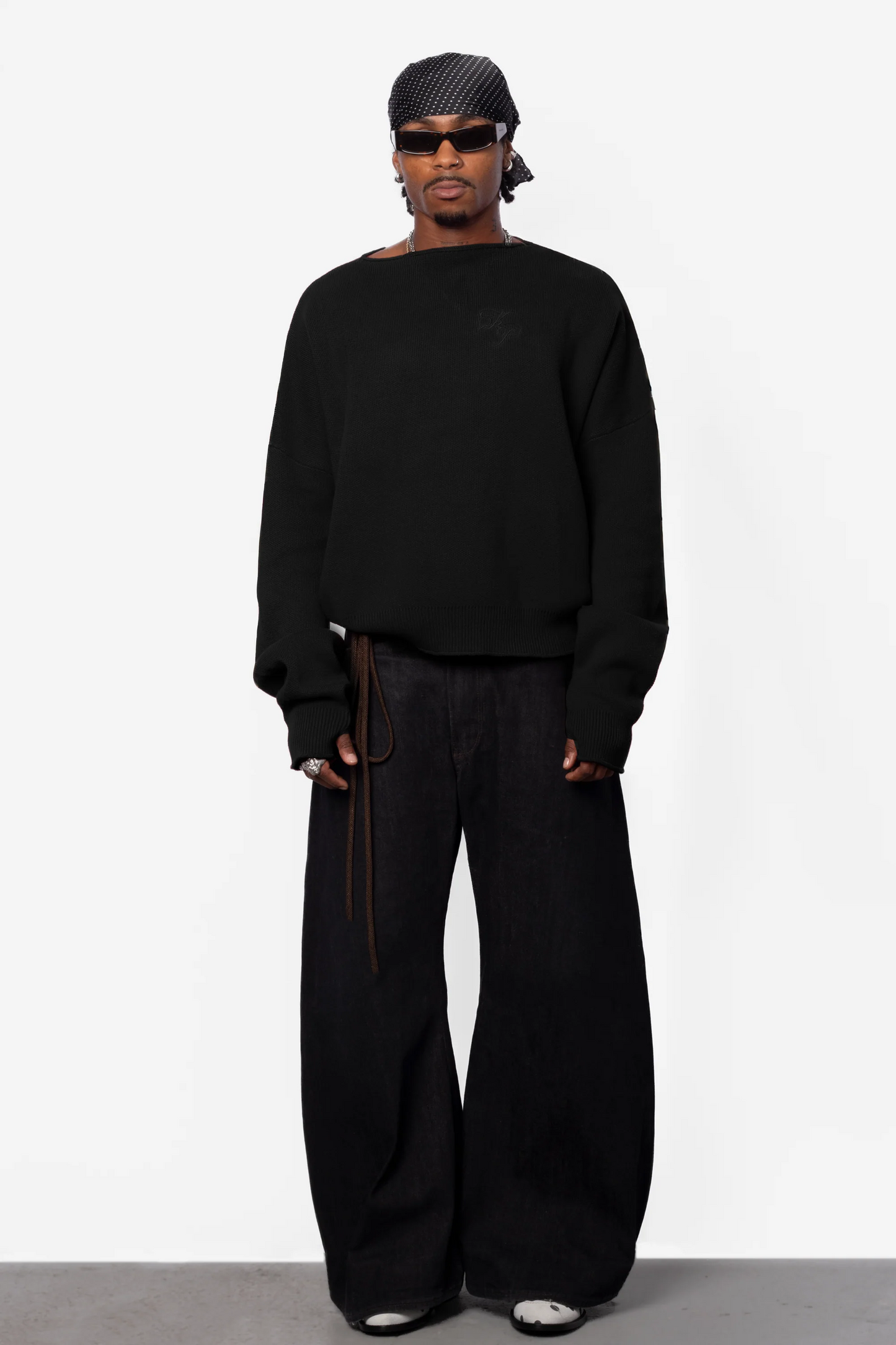 Boat Neck Sweater - Black