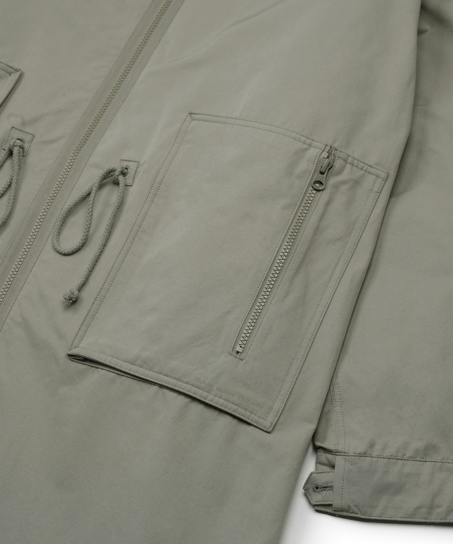 Zipper Field Parka - Grey Beige