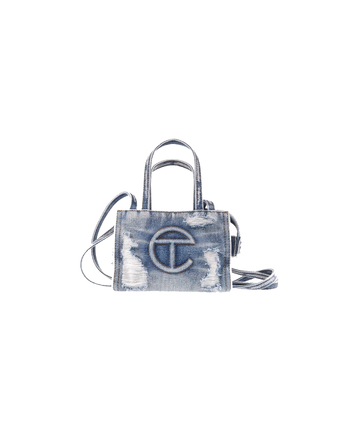 Small Denim Shopper - Distressed Blue