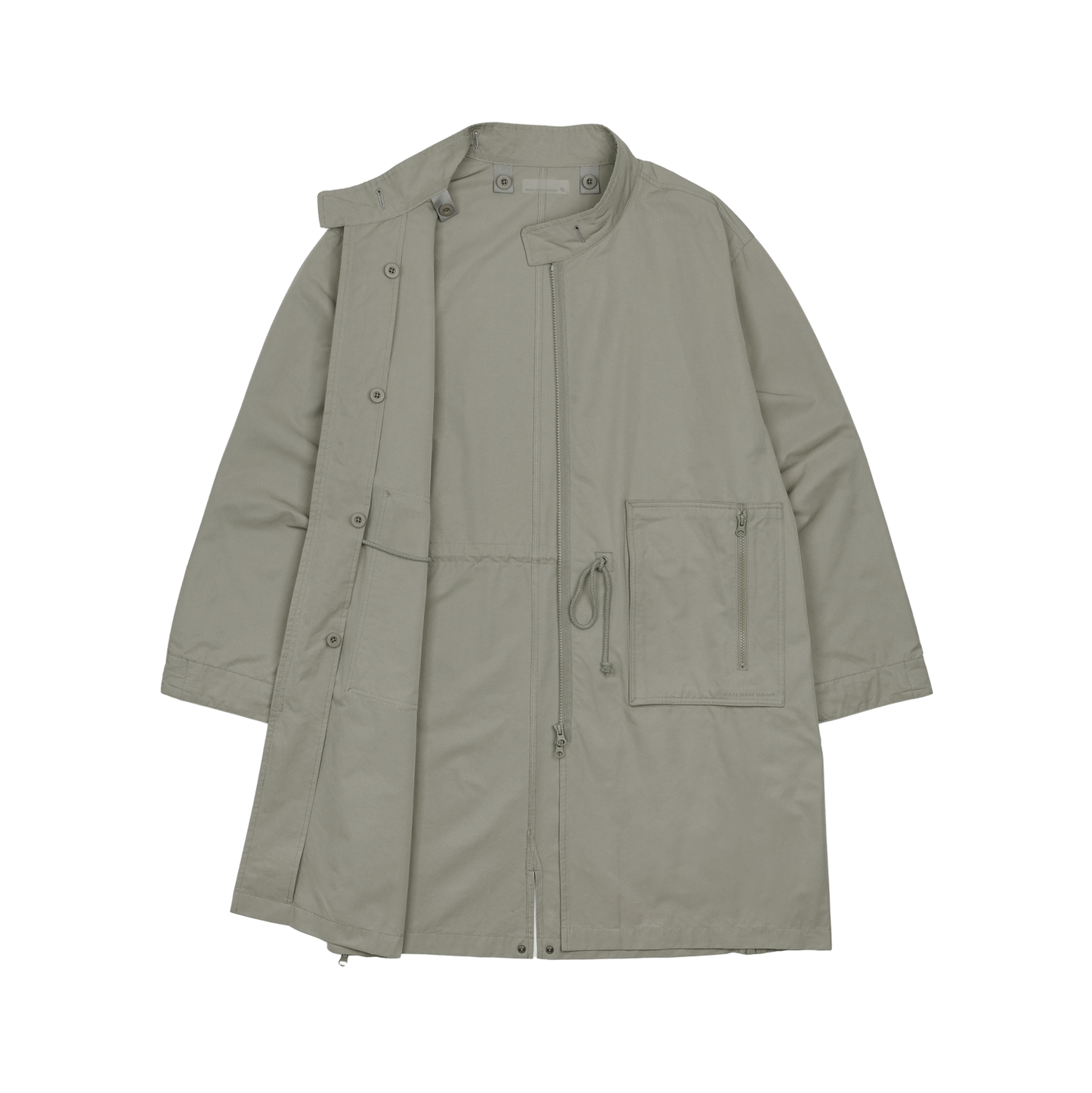 Zipper Field Parka - Grey Beige