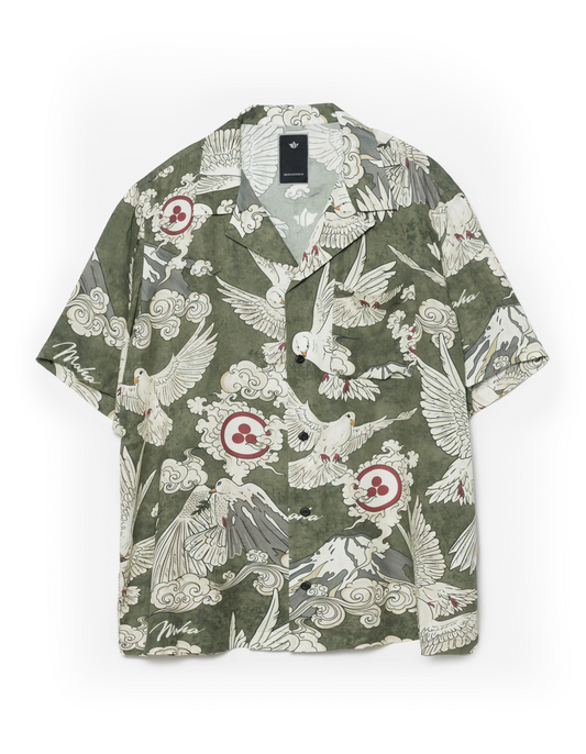 Peace Dove Camp Collar Shirt (Green)