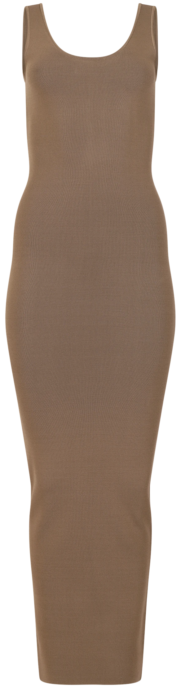 Square Neck Knit Midi - Tan